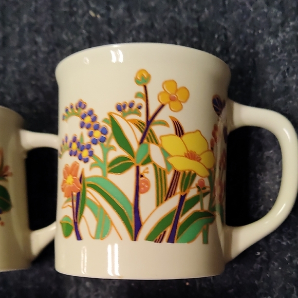 Vintage Floral Ceramic Mug Set Of Six - Multicolor - Picture 6 of 10